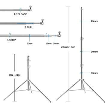 Photo Video Studio Backdrop Stand, 9.19ft Stainless Steel Backdrop Support System Background Stand with Carry Bag for Portrait & Studio Photography