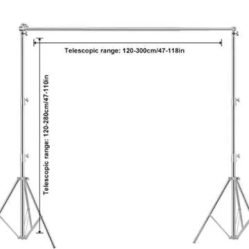 Photo Video Studio Backdrop Stand, 9.19ft Stainless Steel Backdrop Support System Background Stand with Carry Bag for Portrait & Studio Photography