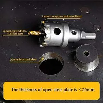 REETAI-FOUR 10Pcs TCT Hole Saw Kit,Tungsten Carbide Tipped Hole Saw Set, Hole Cutter Heavy Duty for Stainless Steel.(5/8"-2-1/8”).