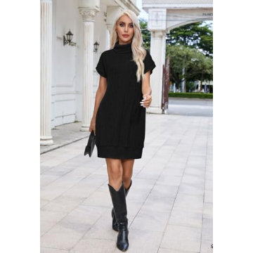 Stylish Viottiset Women's Turtleneck Oversized Sweater Dress