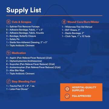 Adventure Medical Kits Mountain Series Medical Kit - Hiker - Emergency Medical First Aid Kit - For 2 People for 2 Days - Comes with a Trauma Pad, Medicine, Guide Book & More