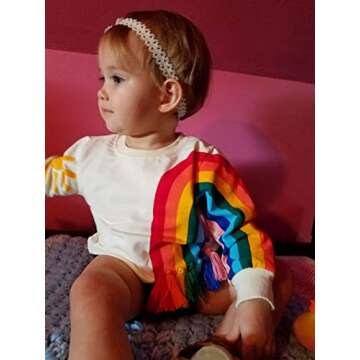 Baby Girls Fall Soft Rainbow Top Blouse Long Sleeve Toddler Casual Tops