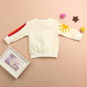 Baby Girls Fall Soft Rainbow Top Blouse Long Sleeve Toddler Casual Tops