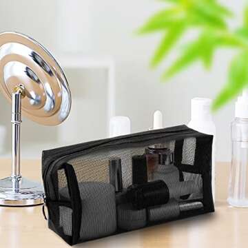 Unoutur Mesh Cosmetic Bag Set - 6 Durable Organizers