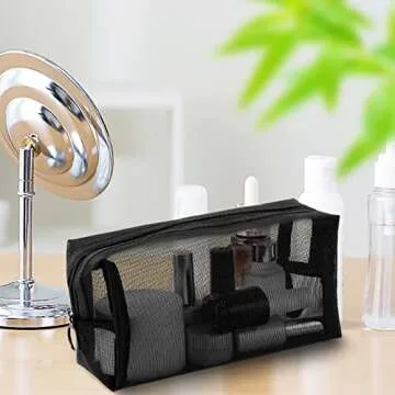 Unoutur Mesh Cosmetic Bag Set - 6 Durable Organizers