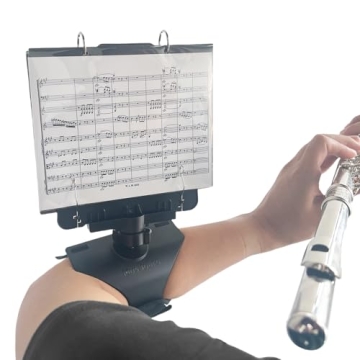 MusBoard Marching Lyre MB-FP10, Adjustable Marching Band Music Lyre for Flute and Piccolo with 10 Pa...