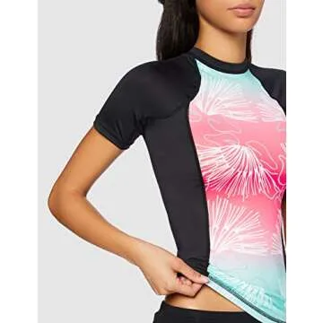 Hurley One & Only Sig Zane Wailehua Short Sleeve Rashguard Light Aqua LG (US 11)