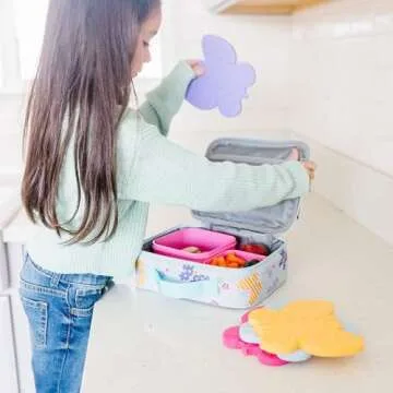 Wildkin Kids Ice Packs (4 Pack) – Slim, Reusable, Keeps Lunch Cool for School/Travel - Butterfly