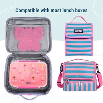 Wildkin Kids Ice Packs (4 Pack) – Slim, Reusable, Keeps Lunch Cool for School/Travel - Butterfly