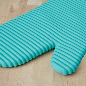 Silicone Oven Mitt Set 2 Count Aqua Sky 7x13
