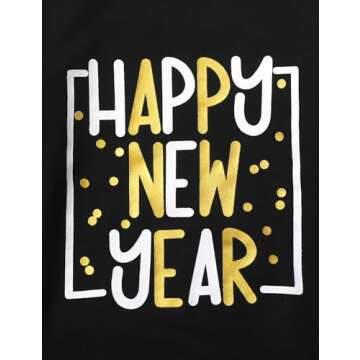 KANGKANG New Years Toddler Girl Outfit 3-4t Toddler New Years Outfit Long Sleeve Happy New Years Sweatshirt Top + Flare Pants New Years Eve Toddler Girl Outfit