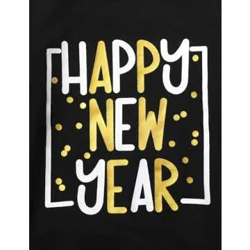 KANGKANG New Years Toddler Girl Outfit 3-4t Toddler New Years Outfit Long Sleeve Happy New Years Sweatshirt Top + Flare Pants New Years Eve Toddler Girl Outfit