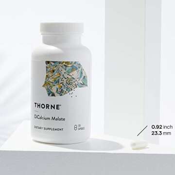 Thorne Calcium - (Formerly DiCalcium Malate) - Chelated Calcium for Enhanced Absorption with DimaCal for Bone Density Support - 120 Capsules