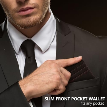 Genuine Leather Slim Wallet with AirTag Holder