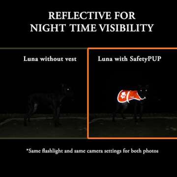 SafetyPUP XD Reflective Dog Vest. Hi-Visibility, Fluorescent Blaze Orange Dog Vest Helps Protect Your Best Friend. Safeguard Your PUP from Motorists & Hunting Accidents, On or Off Leash. (Med)