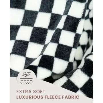 SMPL objects Robes For Women - Fleece Womens Robe - Bathrobe for Women Black & White - Robe Women's Long Vintage Soft Plush