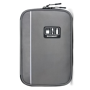 BAGSMART Grey Electronics Organizer - Compact Travel Tech Case for Cables & Accessories