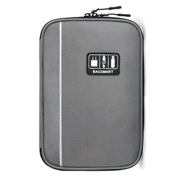 BAGSMART Grey Electronics Organizer - Compact Travel Tech Case for Cables & Accessories