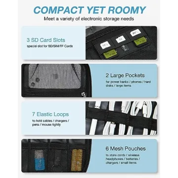 BAGSMART Grey Electronics Travel Organizer for Tech Accessories