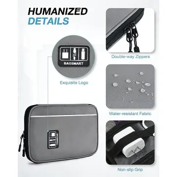 BAGSMART Grey Electronics Travel Organizer for Tech Accessories