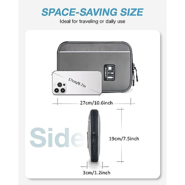 BAGSMART Grey Electronics Travel Organizer for Tech Accessories