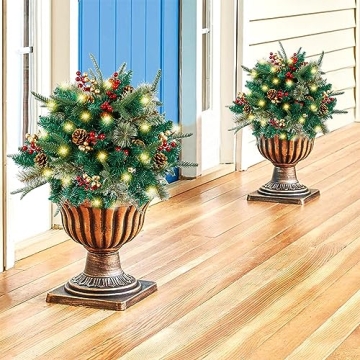 Lighted Christmas Urn Fillers with 60 LED Lights