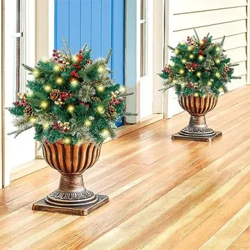 Lighted Christmas Urn Fillers with 60 LED Lights