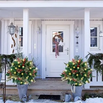 Lighted Christmas Urn Fillers with 60 LED Lights