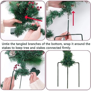 Lighted Christmas Urn Fillers with 60 LED Lights