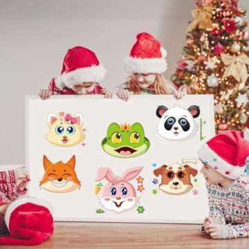 36 Sheets 9.8''×6.7'' Make a Face Stickers for Kids, Make Your Own Animal Stickers for Toddler Party Favors Activities, DIY Animals Stickers Supplies Crafts Toys Gifts