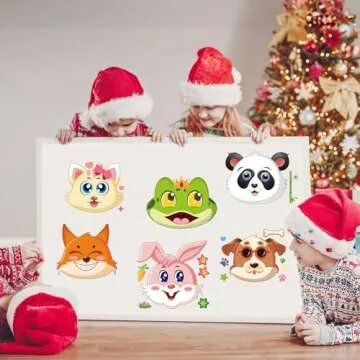 36 Sheets 9.8''×6.7'' Make a Face Stickers for Kids, Make Your Own Animal Stickers for Toddler Party Favors Activities, DIY Animals Stickers Supplies Crafts Toys Gifts