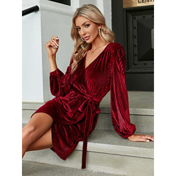 BerryGo Women's Velvet Mini Dress for Cocktail Parties