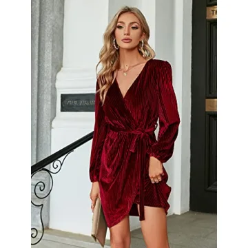 BerryGo Women's Velvet Mini Dress for Cocktail Parties