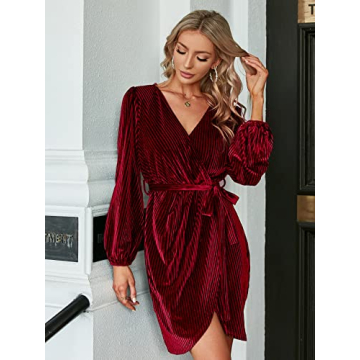 BerryGo Women's Velvet Mini Dress for Cocktail Parties