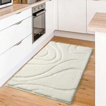 DEXDE Bathroom Rugs Mat - Soft Plush Shaggy Microfiber Non-Slip Bath Mat 24x36