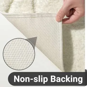 DEXDE Non-Slip Plush Shaggy Bath Mat 24x36 - Soft & Washable
