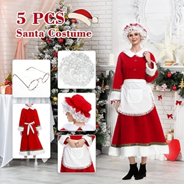 VAPICK Women's Christmas Costume - Mrs. Claus Dress Set