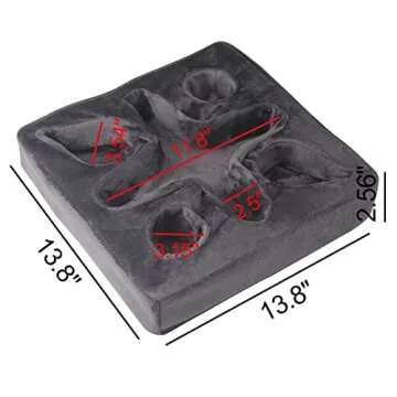 Couch and Bed Cup Holder Pillow, Sofa Refreshment Tray for Drinks/Remote Control/Snacks Holder (Gray)