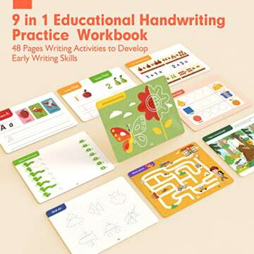 Handwriting Practice Book for kids-Toddlers Preschool Learning Activities 48 Pages Educational Game ...