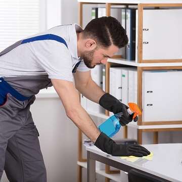 Bamllum 4 Pairs Rubber Kitchen Dishwashing Gloves - Reusable Household Cleaning Gloves for Washing Dishes and Cleaning Tasks, Flexible Long-lasting and Non-Slip (Medium, Black)