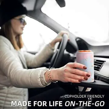 Boraijoe Skinny Can Cooler for Slim Beer and Hard Seltzer,Standard 12oz Sleeve,Double-Walled Stainless Steel Vacuum Insulated Slim Cans - Graffiti