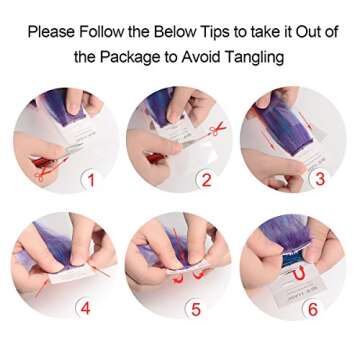 Colored Clip in Hair Extensions 22" 10pcs Straight Fashion Hairpieces for Party Highlights Blue