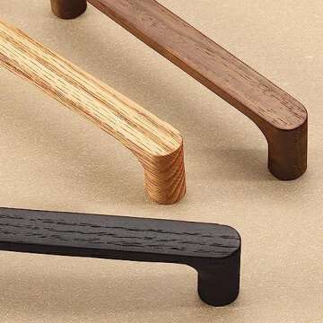 LBFEEL 3.78" Modern Round Wood Drawer Pulls Handle Walnut Dresser Knob Oak Cabinet Pulls Handles Furniture Handles (Walnut, 3.78" Hole Centers)