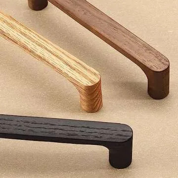 LBFEEL 3.78" Modern Round Wood Drawer Pulls Handle Walnut Dresser Knob Oak Cabinet Pulls Handles Furniture Handles (Walnut, 3.78" Hole Centers)