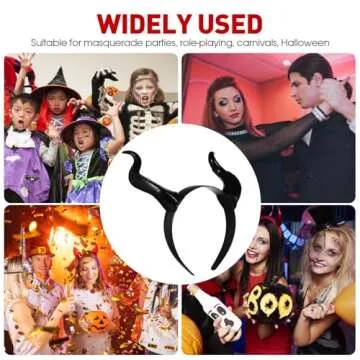 minkissy Horn Headband Halloween Evil Hair Band Animal Cosplay air Hoop Halloween Party Cosplay Photo Props
