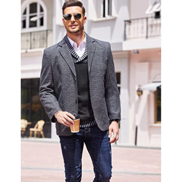 Stylish COOFANDY Men's Knitted V-Neck Sweater for Casual Wear