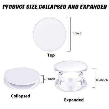 Weewooday 6 Pieces Sublimation Phone Holders Blank Collapsible Phone Grip Holders Adhesive Finger Holders Phone Stand Brackets with Double-Sided Tape for Smartphones and Tablets, Black and White