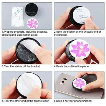 Weewooday 6 Pieces Sublimation Phone Holders for Custom Grip