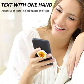 Weewooday 6 Pieces Sublimation Phone Holders Blank Collapsible Phone Grip Holders Adhesive Finger Holders Phone Stand Brackets with Double-Sided Tape for Smartphones and Tablets, Black and White