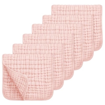 Looxii Muslin Burp Cloths 100% Cotton Muslin Cloths Large 20''x10'' Extra Soft and Absorbent 6 Pack ...